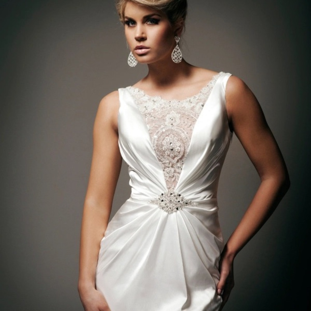 Tony Bowls Vintage Satin Wedding Dress